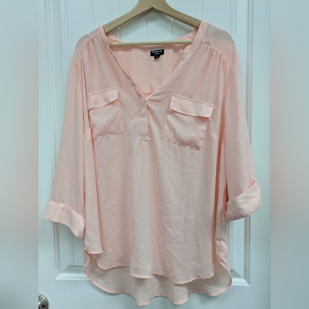 Torrid Harper Lightweight Peach Blouse